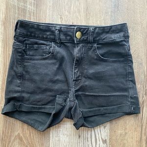 High-rise black shorts